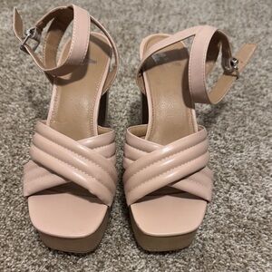 T.J.Maxx Blush Pink Cross-Strap Heels